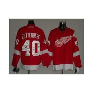  Zetterberg #40 NHL Detroit Red Wings Red Hockey Jersey 