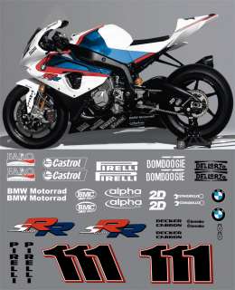 Auction for a complete BMW S1000RR replica decal kit. UV resistant 
