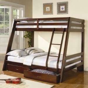    Mullin Twin Over Full Bunk Bed in Cappuccino