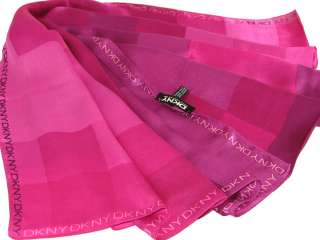 DKNY Silk Scarf / 68 X 25 (Pink & Purple)  