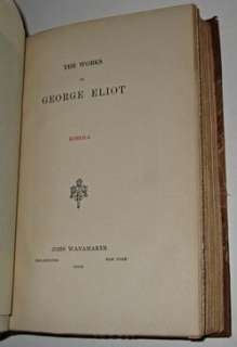 LEATHER Set;GEORGE ELIOTs Works Antique Library  