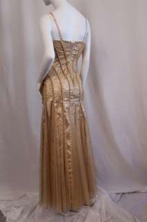 598 Julian Joyce for Mandalay Dress Gown Gold Peagant 12 L #00089N 