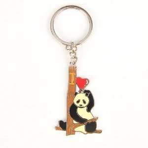    I Love Panda Keychain Keyring Keyfob Silver Ring: Office Products