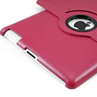 Peach Red 360 Rotating Swivel Magnetic Smart Leather Stand Cover Case 