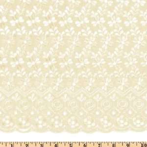   Embroidered Eyelet Ivory Fabric By The Yard: Arts, Crafts & Sewing