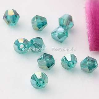 600*BULK 4MM Lake Blue Glass Bicone Loose Crystal Beads  