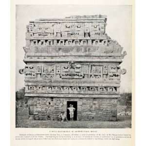  1923 Print Maya Mosaic Chichen Itza Yucatan Guatemala Ruin 
