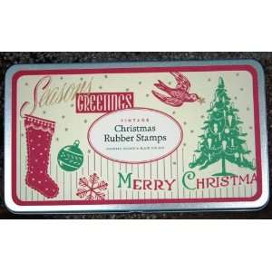   Christmas Rubber Stamps with Ink Pad by Cavallini: Office Products