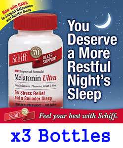   Bottles x 300ct Schiff Melatonin Ultra 3mg Theanine GABA Sleep Support