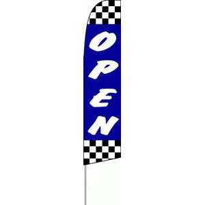 Ad Banner Flutter Flag 16 Complete Kit, Open Blue Checkered