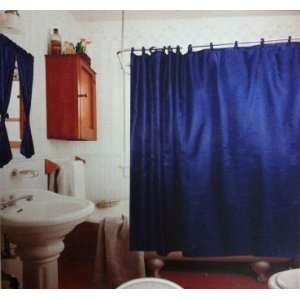  Navy Diamond Water Repellent Shower and Window Curtain Set 