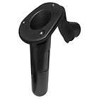 MARINE BLACK PLASTIC ROD HOLDER FOR BOATS WITH CAP, FLUSH MOUNT   FIVE 