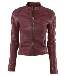 Girl with the Dragon Tattoo Leather Jacket Aubergine Red 38 (6 8 S 