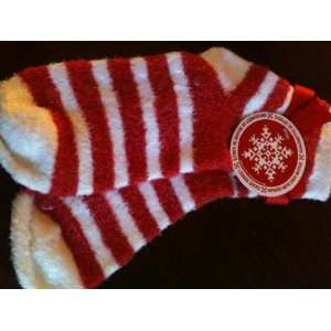   Body Works Accessories Lounge Shea Socks   Red & White Striped: Beauty