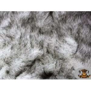   Faux FUR Long Pile Siberian Husky White Black / Bty 