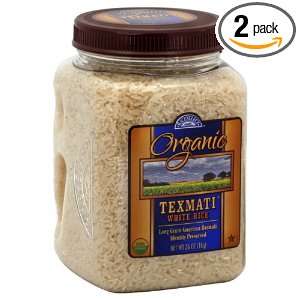 Rice Select Organic Texmati White Rice In Jar, 36 Ounce (Pack of 2 