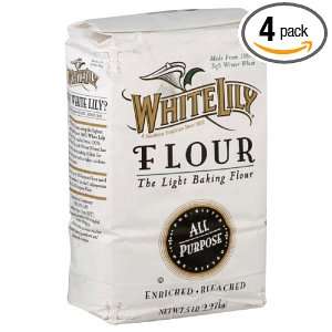 White Lily Flour Plain, 5 pounds (Pack of 4)  Grocery 