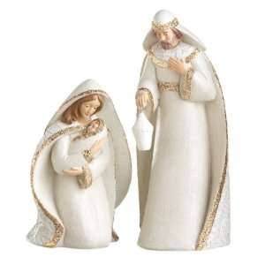  Pack of 2 White Robe Holy Family Table Top Nativity 