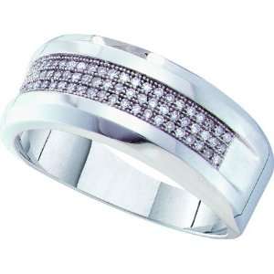  The Modern Strength Mens Band 10K White Gold with .25CT 