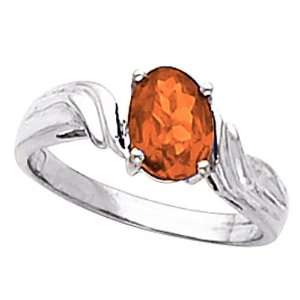  14K White Gold Mexican Fire Opal Ring Jewelry
