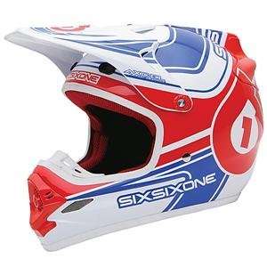   SixSixOne Flight II Hybrid Helmet   Small/Red/White/Blue Automotive