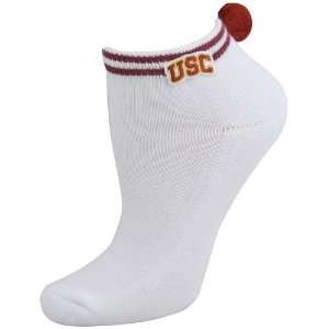   : USC Trojans White Ladies Pompom 9 11 Ankle Socks: Sports & Outdoors