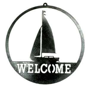  18 Sailing Metal Welcome Sign Patio, Lawn & Garden