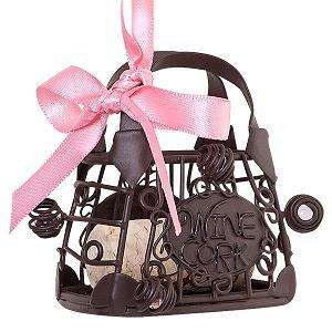 Wine Lovers  Mini CORK CAGE Christmas Ornament HAND BAG with To From 