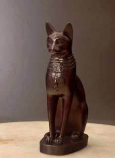 Cat Sculpture Bastet Figurine Feline Siamese Art  