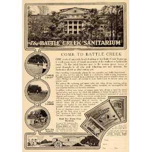  1913 Ad Battle Creek Sanitarium MI Golf Course Tennis 