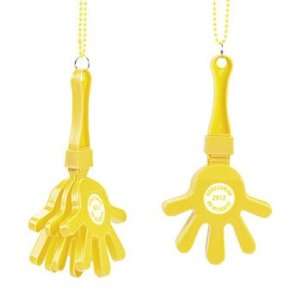  Personalized Yellow Hand Clapper Beaded Necklaces 