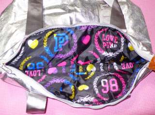 RARE Large Victorias Secret PINK Logo Satin Tote Bag  