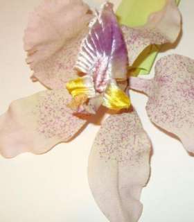 Vintage 1940s Millinery Flower Prpl Orchid Velvet Cntr  