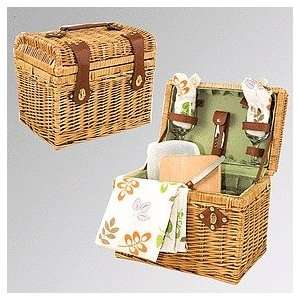 Picnic time handmade wooden deluxe service for two picnic basket  napa 