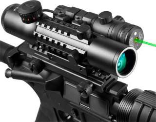 Barska 4x28 IR Electro Sight Green Laser Tactical Combo  