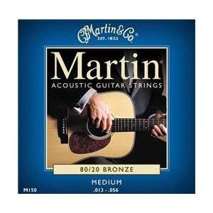 Martin M150 80/20 Bronze Round Wound Medium Acoustic Strings 10 Pack