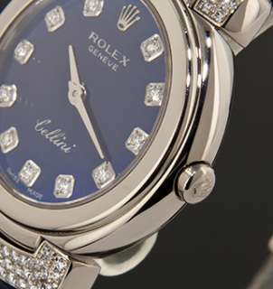 Rolex Cellini Cellisima 6672 18k White Gold and Diamond Ladies Watch 