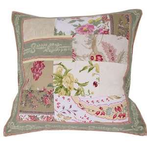  French Old World Design Patchwork pillow cover with insert 
