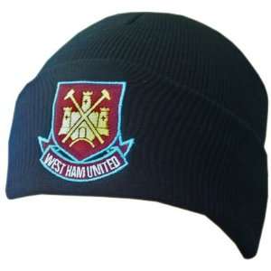  West Ham United FC. Knitted Hat   Black: Sports & Outdoors