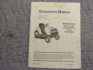 MTD hydrostatic lawn tractor owners manual model series 690 thru 699