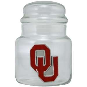  Oklahoma Sooners Glass Candy Jar: Sports & Outdoors