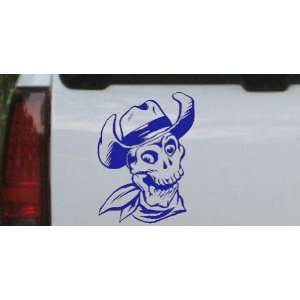 Blue 22in X 16.5in    Western Cowboy Skull Skulls Car Window Wall 