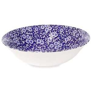   China Blue Calico Round Vegetable Bowl, 9 1/2 Inch