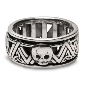  Skull Sterling Silver Mens Spinner Ring   size 7 Jewelry