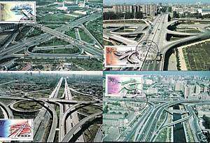 China 1995 Full set  Flyovers in Beijing  Maxi Cards  