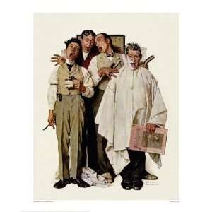 Norman Rockwell   Barbershop Quartet Giclee Canvas:  Home 