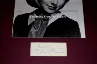 Olivia De Havilland Hand Signed Matted Display Autographed Gone With 