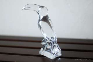 Vintage French Crystal Art Glass Toucan Bird Figurine  