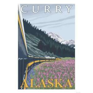  Alaska Railroad Scene, Curry, Alaska Giclee Poster Print 
