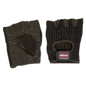  Mesh / Leather Gloves (XL)   Black